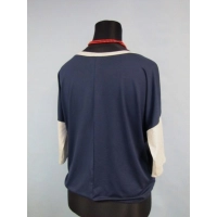 Bluzka Blanka granatowa z białymi perłowymi wstawkami